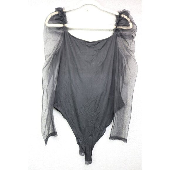 Floerns Black Long Sleeves Mesh Bodysuit-XL-Whimsigoth-Witchy-New w/Tags - Picture 12 of 14